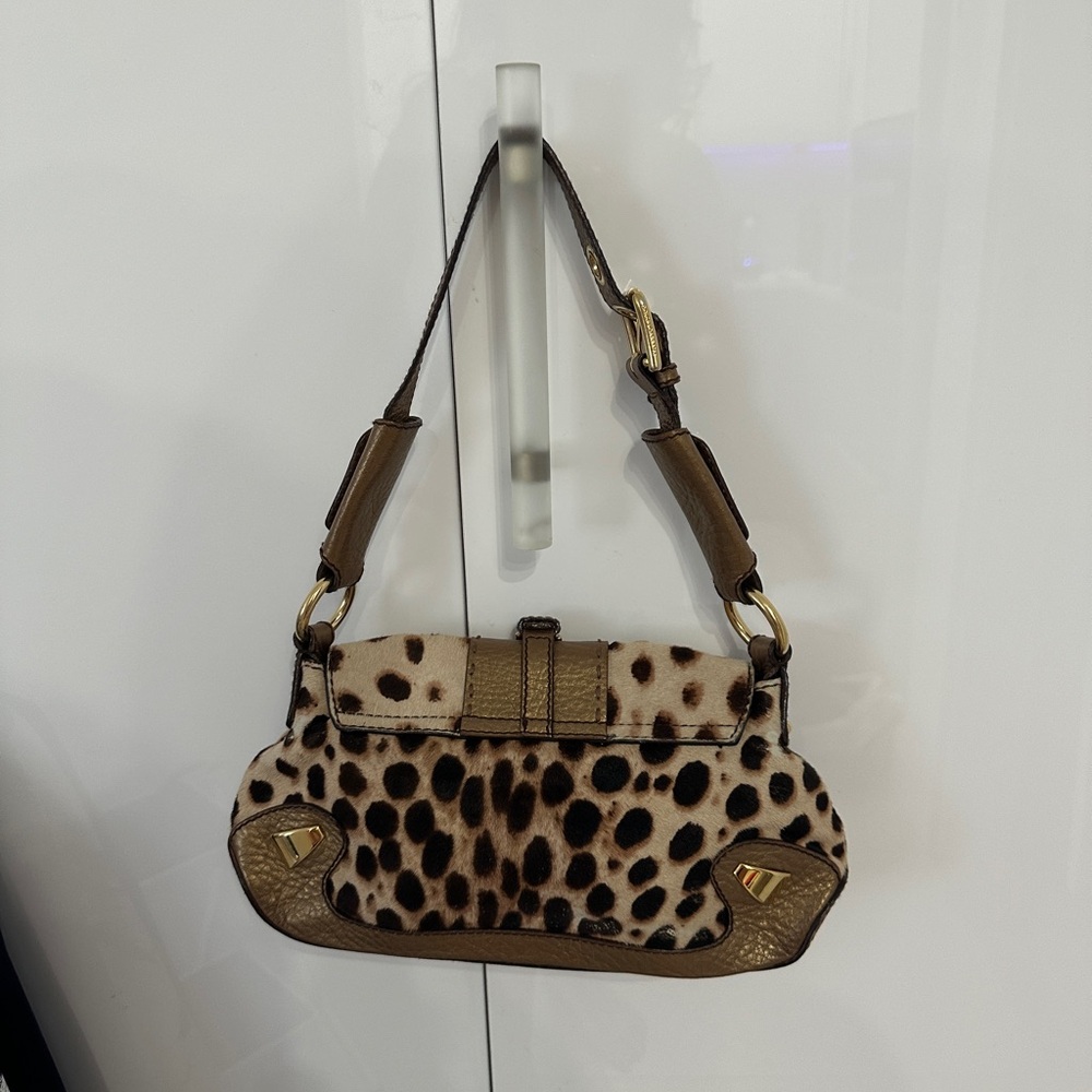 Dolce & Gabbana Leopard-Print and Gold Leather Shoulder Bag - Picture 3 of 4